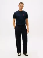 Smooth Cotton Interlock Crest T-Shirt-Navy - Image 3