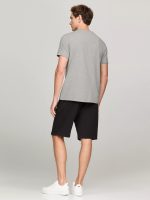 Embroidered Tommy Logo Slim Fit T-Shirt-Cloud Heather - Image 2