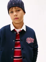Kids' Varsity Logo Bomber Jacket-Navy Blue - Image 5