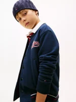 Kids' Varsity Logo Bomber Jacket-Navy Blue - Image 4