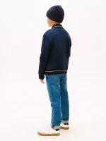 Kids' Varsity Logo Bomber Jacket-Navy Blue - Image 3