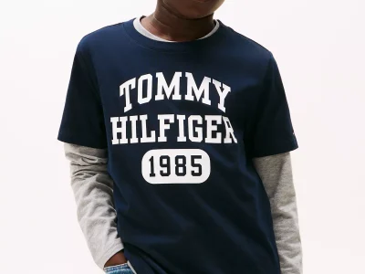 Kids' Varsity Logo T-Shirt-Navy Blue