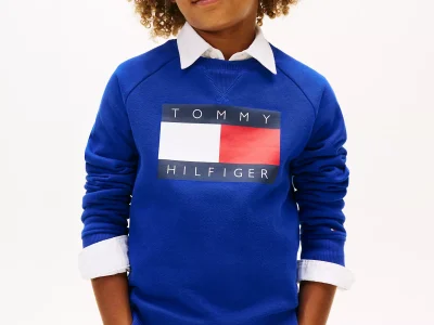 Kids' Flag Logo Raglan Sleeve Sweatshirt-Wedge Blue
