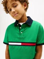 Kids' Flag Stripe Logo Polo-Olympic Green - Image 4