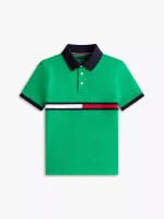 Kids' Flag Stripe Logo Polo-Olympic Green - Image 2