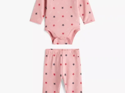 Babies' Star Onesie and Pant Set-Soft Berry Multi