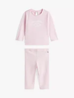 Babies' Logo Shirt and Pant Set-Light Pink