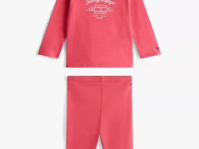 Babies' Logo Shirt and Pant Set-Heritage Pink