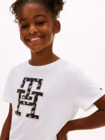 Kids' Star Print Monogram Logo T-Shirt-Optic White - Image 4