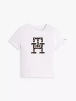 Kids' Star Print Monogram Logo T-Shirt-Optic White - Image 2