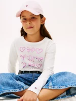 Kids' Bow Motif T-Shirt-Ecru - Image 4