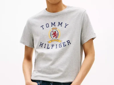 Hilfiger Crest Logo T-Shirt-Grey Heather