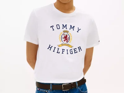 Hilfiger Crest Logo T-Shirt-Optic White