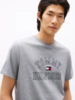 Tommy Varsity Logo T-Shirt-Grey Heather - Image 3