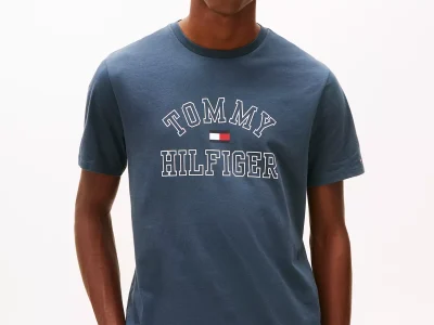 Tommy Varsity Logo T-Shirt-Military Denim
