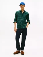Regular Fit Check Print All-Day Shirt-Deep Evergreen - Image 3