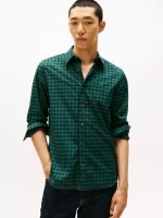 Regular Fit Check Print All-Day Shirt-Deep Evergreen