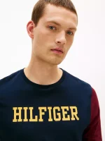 Long-Sleeve Colorblock Hilfiger T-Shirt-Navy - Image 2