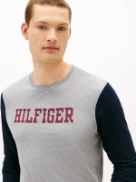 Long-Sleeve Colorblock Hilfiger T-Shirt-Grey Heather - Image 2