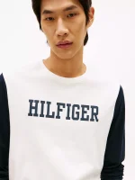 Long-Sleeve Colorblock Hilfiger T-Shirt-Ivory - Image 2