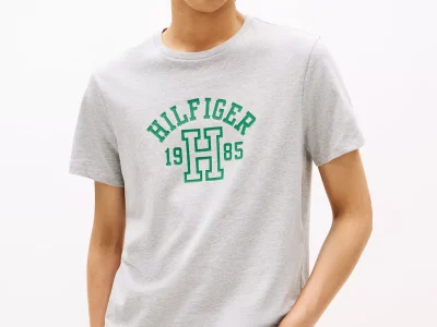 Hilfiger 1985 Logo T-Shirt-Grey Heather