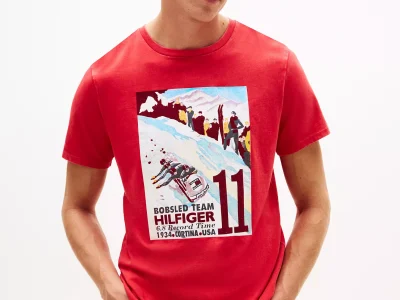 Hilfiger Bobsled Team Graphic T-Shirt-Primary Red