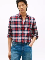 Regular Fit Plaid All-Day Shirt-Primary Red Multi