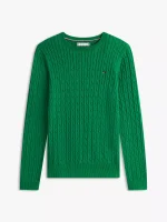 Cable Knit Sweater-Atlantis Green - Image 4