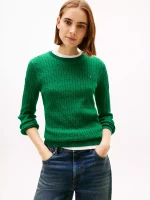 Cable Knit Sweater-Atlantis Green - Image 2