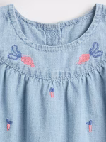 Baby Peter Rabbit™ Chambray Shorty One-Piece-Chambray Carrot - Image 3