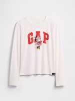 GapKids × Disney Minnie Mouse Relaxed Logo T-Shirt-Disney Family Santa White