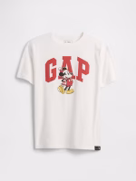 GapKids × Disney Mickey Mouse Logo T-Shirt-Disney Family Santa White