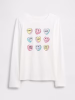 Kids Graphic T-Shirt-White Hearts