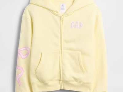 Kids Relaxed Gap Logo Zip Hoodie-Yellow Glow