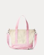 Big Pony Cotton Canvas Tote-White/Carmel Pink - Image 2
