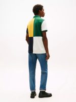 Crest Logo Colorblock Stretch Pique Polo-Ornamental Green - Image 3