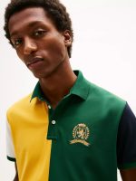 Crest Logo Colorblock Stretch Pique Polo-Ornamental Green - Image 2