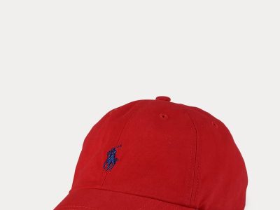 The Iconic Cotton Chino Ball Cap Boys/Girls-RL Red