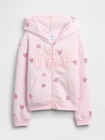 Kids Relaxed Gap Logo Zip Hoodie-Light Pink Heart