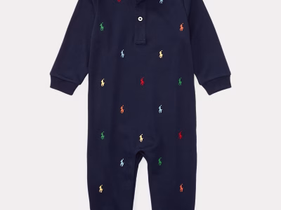 Polo Pony Soft Cotton Polo Coverall-Refined Navy