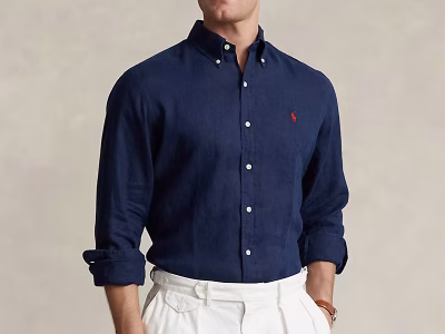 Lightweight Linen Shirt – All Fits-Newport Navy