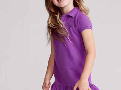 Cotton Mesh Polo Dress TODDLER/GILRS-Paloma Purple