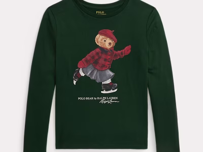 Polo Bear Cotton Long-Sleeve Tee Toddler/Kid Girls-Northwest Pine
