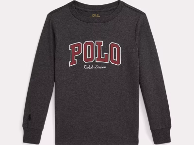 Logo Cotton Long-Sleeve Tee Toddler/Kid Boys-Windsor Heather