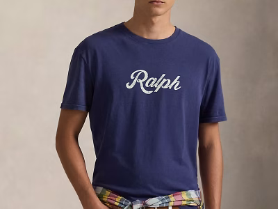 Classic Fit Logo Jersey T-Shirt-Dark Cobalt/White