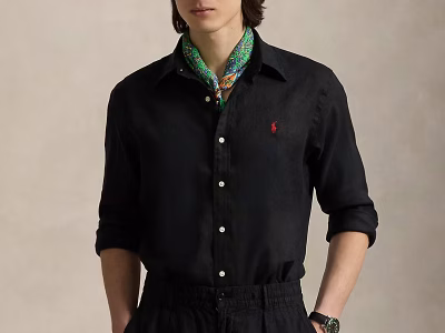 Lightweight Linen Shirt – All Fits-Polo Black