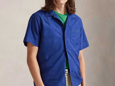 Classic Fit Oxford Camp Shirt-Freshwater