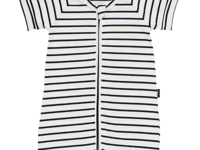 Zip Romper Wondersuit-Black/ White
