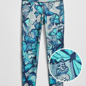 READYSTOCK Kids GapFit Graphic Leggings - Butterfly Blue