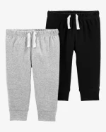 READYSTOCK Carter's 2-Pack Cotton Pants - Grey/Black